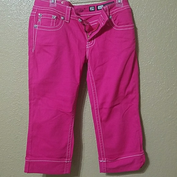 Miss Me Denim - Hot pink Miss me Capris